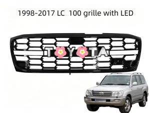LED Light Grille for Toyota Land Cruiser LC100 GR Logo Front Mesh Grill LC 100 Exterior Styling Modification Parts