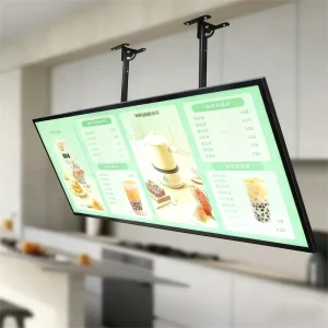 LED Light Menu Board Rectangle Shape Full Color Aluminum Frame Ultra Thin Hanging Wall Mount Sign Light Box Display