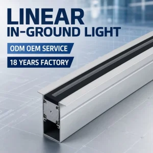 LED Linear In-Ground Light IP67 Recessed Aluminum Body Heat Dissipation Design Reserved Wiring Cavity Ground Washer DC24V