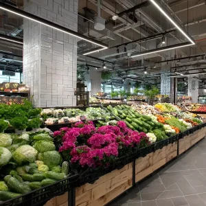 LED Linear Light 3CCT Color Temp Ra80 IP20 Black White Shopping Mall Use 3 Year Warranty