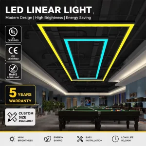 LED Linear Light Seamless Splicing Billiard Room Atmosphere Lamp Bright Bar Style Backlight for Game Hall Lighting Modern