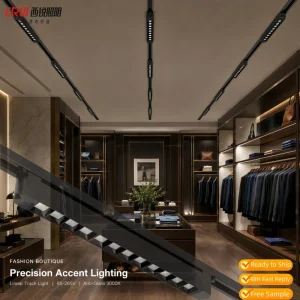 LED Linear Track Light 30W 2Wires 3Wires Aluminum Track Lighting CRI90 4000K for Commercial Use