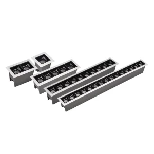 LED Modern Indoor Recessed Grille Lamp with Aluminum Construction Single Multi Head High Brightness Lighting