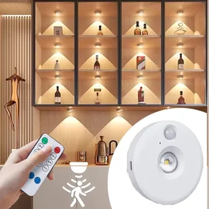 LED Motion Sensor Night Light Wireless Cabinet Lights Dimmable USB Rechargeable Lighting Kitchen Aisle Bedroom Closet Modern