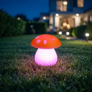 LED Multi Color Mushroom Light Outdoor Waterproof IP54 Rated Remote Control Dimmable Christmas Halloween Decoration Villas