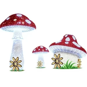 LED Mushroom Garden Lights Outdoor IP65 Sculptures for Christmas and Fairy Tale Festival Decor