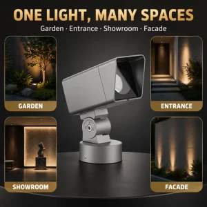 LED Outdoor Spotlight IP65 Waterproof Anti Glare Architectural Accent Light AC 10W Warm White RoHS Certified Villa Building