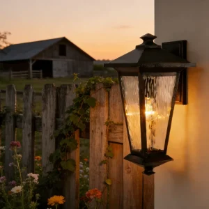 LED Outdoor Wall Light E26 Base IP44 Waterproof Aluminum Brown + Gold for Residential & Commercial Use