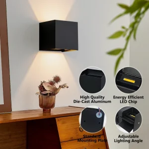 LED Outdoor Wall Sconce 3000K Warm White 120V Hardwired Porch Light with Matte Finish Driveway Backyard Commercial Exterior