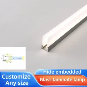 LED PC Glass Shelf Lamp 8mm Three-Sided Light Emitting Welding-Free Display Case Cabinet Aluminium Square Tube High