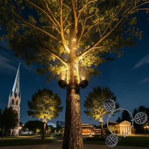 LED Palm Tree Surrounding Light RGBW Color IP65 Waterproof with App Control 3-Year Warranty for Commercial Landscape Lights