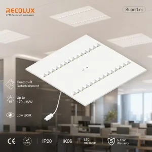 LED Panel Retrofit Kit for Conventional Ceiling Panels Custom Width Emergency Sensor DALI Optional