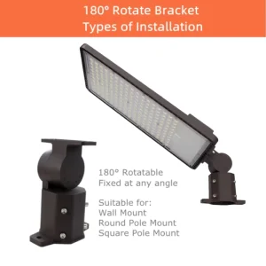 LED Parking Lot Light 300W 225W 150W Adjustable 3CCT 48000LM with Photocell ETL Listed Shoebox Pole LED Flood Light