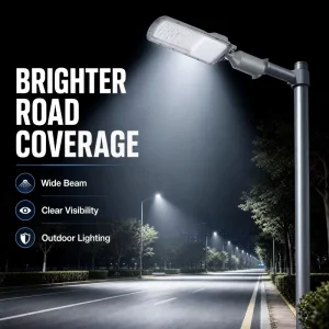 LED Parking Lot Light AC Powered 140lm/W R5000K Dusk to Dawn Street Area Light IP65 Waterproof Aluminum 5-Year Warranty