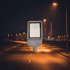 LED Parking Lot Light with Dusk Dawn Photocell IP66 Rated Acrylonitrile Butadiene Styrene and Aluminum Construction