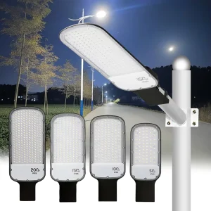 LED Parking Lot Street Light 85-265V Arm Mount Outdoor Pole Lamp IP65 Commercial Shoebox Area Lighting for Plaza Roadway Stadium