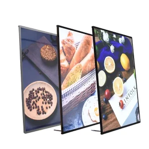 LED Photo Frame Light Box Plastic Advertising Restaurant Menu Board Large Size Wall Mounted Rectangle with Round Corner