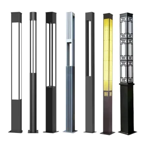 LED Pillar Light Hollow Carved Outdoor Waterproof Pathway Lamp for Premium Courtyard Hotel Plaza Exterior Lighting