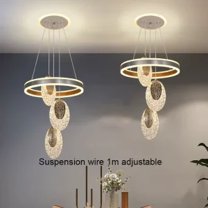 LED Planet Modern Gold Chandelier Pendant Light Hanging Easy Installation Wireless Control Adjustable Height Project Solutions