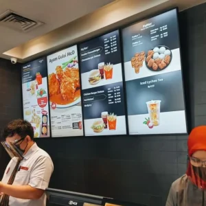 LED Poster Frame for Restaurant and Cinema with Aluminum Frame Tempered Glass Light Box