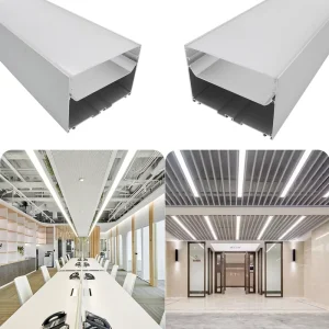 LED Profile Ceiling D120 Square Aluminum LED Profile Suspension LED Light Channel Black Silvery