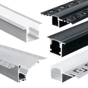 LED Profile Light Black LED Corner 1M 2M 3M U V W Shape Diffuser Aluminium Profile for LED Lighting Strip