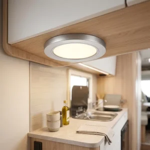 LED Puck Light Under Cabinet Light Surface Mounted 12V DC Round Kitchen Light for RV Caravan Camper Showcase Closet Counter