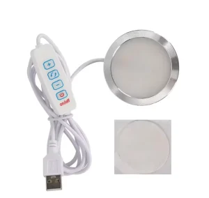 LED Puck Lights with Remote for Bambu 3D Printer LED Light Kit 001 Round Cabinet Light DIY Puck Lamp Dimmer Switch