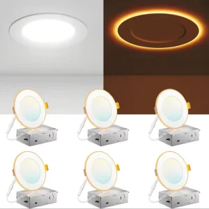 LED Recessed Downlight Night Light Round LED Panel Lamp with Junction Box Slim Ceiling Spot Light for Home Bedroom Decor