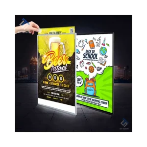 LED Rectangle Aluminum Frame Hanging Poster Frame Light Box for Restaurant and Cinema Advertising with Waterproof Design