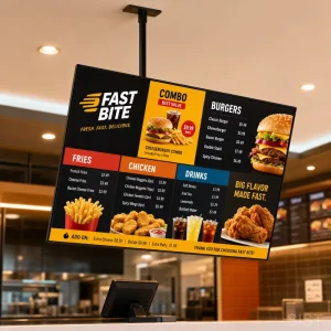 LED Rectangle Hanging Poster Frame Light Box for Restaurant Menu Display Ultra Slim