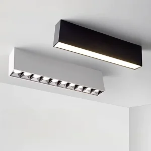LED Rectangular Aluminium Spotlight AC110 220V Surface Mount Linear Light Indoor Ceiling Lamp with Downlights