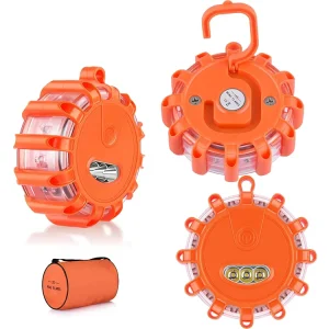 LED Road Flares Emergency Lights Roadside Safety Disc Beacon