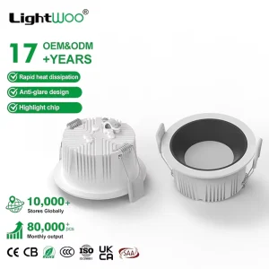 LED SMD COB 3 Inch Anti Glare Recessed Down Lights Design LED Aluminum Profile Recessed Round Housing Dimmable LED Downlight
