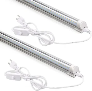 LED Shop Light 1.2m 2FT 45W 3000LM 5000K T8 Tube Light Fixture Linkable Ceiling Utility Lamp for Garage Room Warehouse