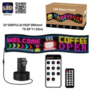 LED Sign Screen Smart APP Control Rolling Pixel IP65 RGB Texts Pictures Panel LED Screen Store Decoration for Display