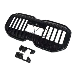 LED Single Line Gloss Black Front Grill Replacement For BMW 7 Series G70 With Wiring Harness