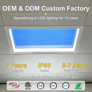 LED Skylight Ceiling Light Iron+Aluminum Modern Smart Sunlight Simulation Tuya Control IP66 Energy-Saving Residential Commercial