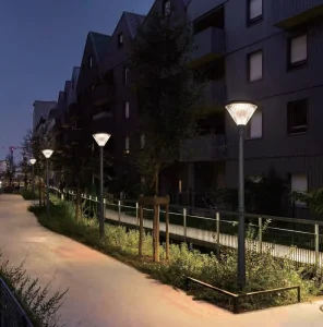 LED Solar Street Lights IP65 Rated 360 Beam Angle Renewable Energy Urban Garden Outdoor Lighting