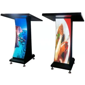 LED Speech Podium P1.86 App Control Wheels Indoor Led Video Wall for Conference Stage Mall Showcase