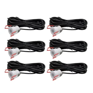 LED Spotlight 6pcs with 5m Cable and Remote Control IP65 Level Downlight for Outdoor Veranda Roofs Carport