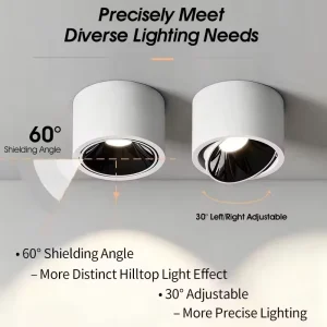 LED Spotlight Adjustable Angle COB Super Bright Downlight 5W 7W 9W 12W 15W Surface Mounted Small Ceiling Light Indoor Lighting