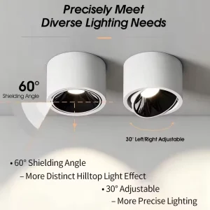LED Spotlight Adjustable Angle COB Super Bright Downlight 5W 7W 9W 12W 15W Surface Mounted Small Ceiling Light Indoor Lighting