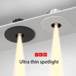 LED Spotlight Aluminum Small Beam Angle 3 8 15 Degree Recessed Ultra-thin White Black Dining Table 85 265V