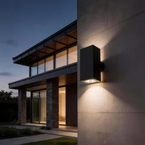 LED Square up and Down Lights IP65 Waterproof 12W Exterior Wall Sconces Modern Porch Garage Garden Balcony Entryway Wall Lamp