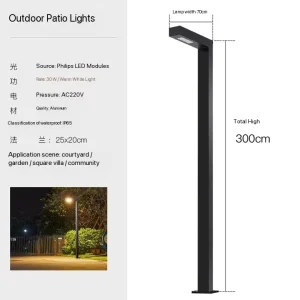 LED Street Light Outdoor Aluminum Garden Lights Waterproof Landscape District Park Road Lighting