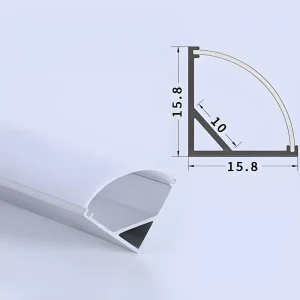 LED Strip 16x16mm V Shape Aluminum Profiles 90 Degree Angle Light Extrusion Channel for Cabinet Wall Corner Lighting