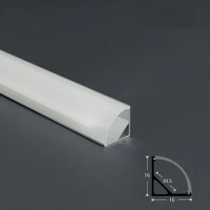 LED Strip Channel V Shape 16x16mm Aluminum Profiles with Diffuser 90 Degree Angle Light LED Cabinet Wall Corner Lighting