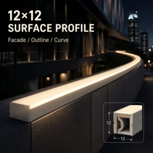 LED Strip Light Aluminum Profile 12x12mm Full Spectrum White Thickened Copper PCB Warranty for Bridge Guardrail