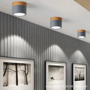 LED Surface Mounted Downlight Nordic Style Living Room Aisle Ceiling No-Hole Modern Simple Macaron Lamp Fixture